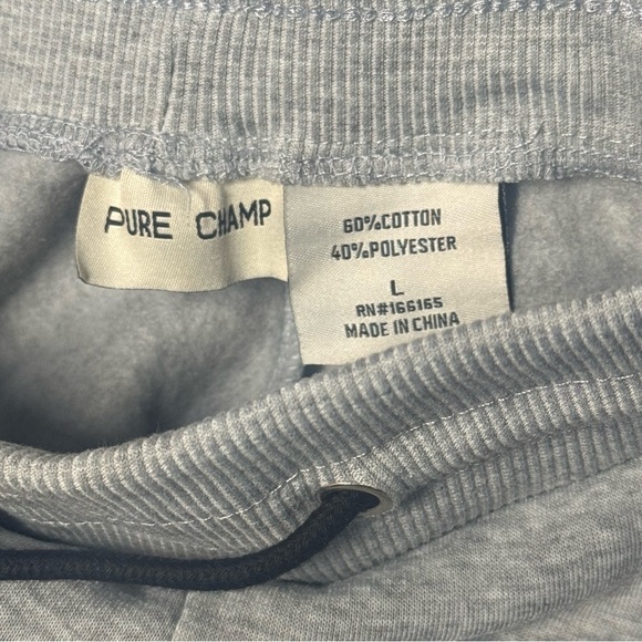 NEW Pure Champ Grey Drawstring Fleece Joggers Men’s Size L - Picture 6 of 9